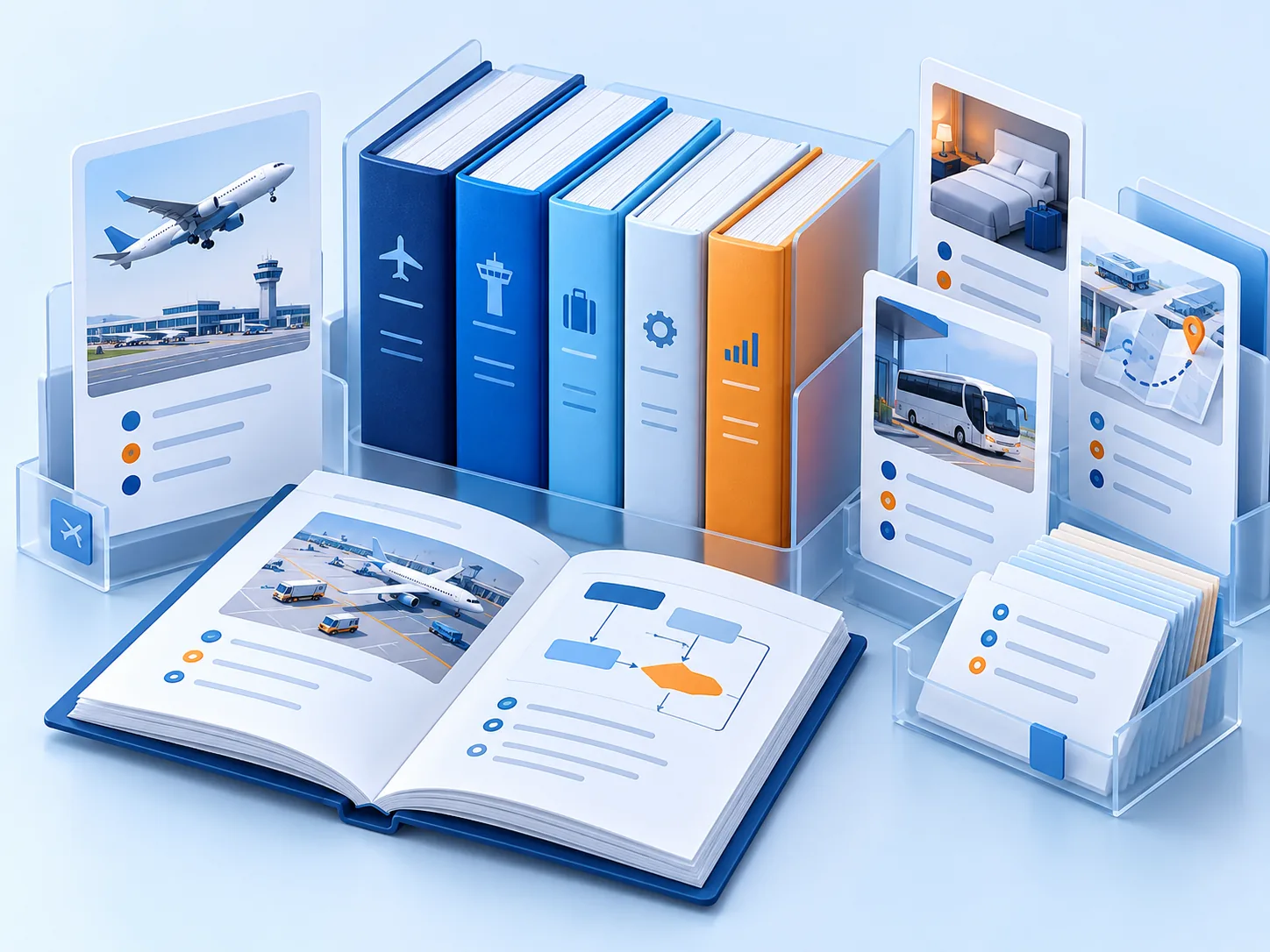 Conceptual illustration: A carefully organized library of practical engineering guidance, with travel operations examples and decision-ready notes rather than promotional slogans.